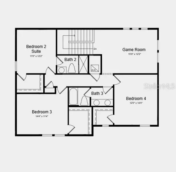2D floor plan layout of this home in Skye Ranch Community Group Page, Sarasota, FL (Image 3).