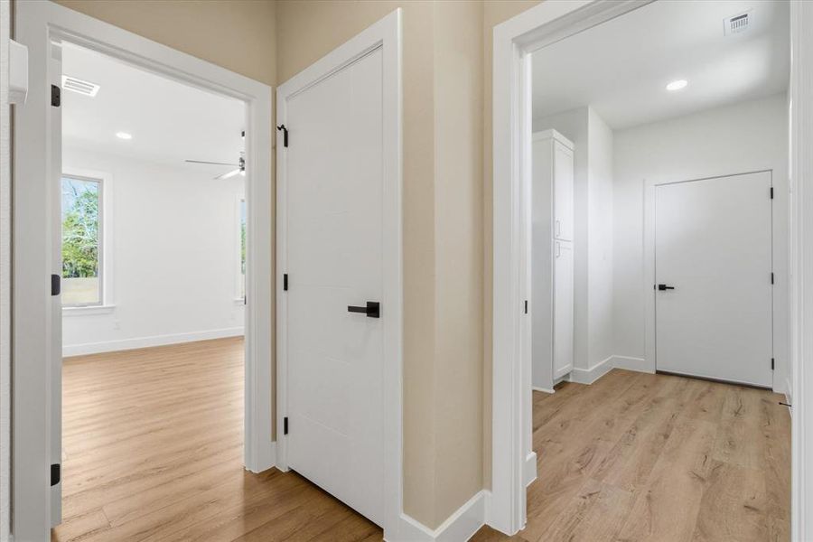 Hallway with accent wall paint!