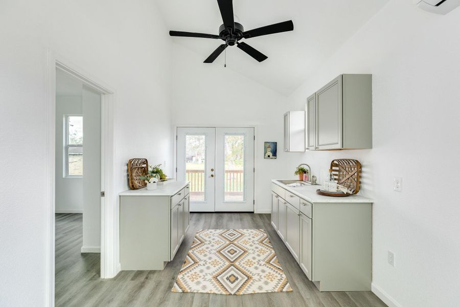 Beautiful kitchen featuring brand new cabinetry and countertops.