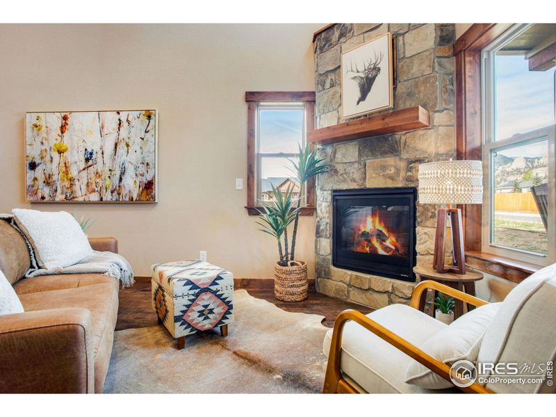 Cozy gas fireplace