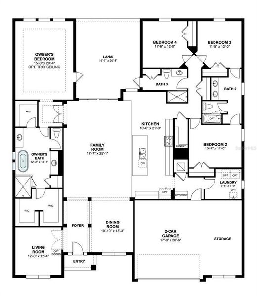 2D floor plan layout of this home in Wolf Lake Ranch, Apopka, FL (Image 3). 2D floor plan layout of this home in Wolf Lake Ranch, Apopka, FL (Image 3).