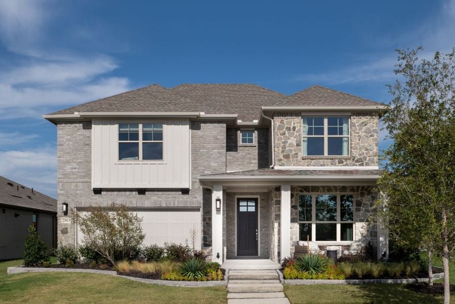 Representative exterior photo of a completed home built from the Emery by Tri Pointe Homes in Discovery Collection at LaPrelle, Fort Worth, TX (Image 20). Representative exterior photo of a completed home built from the Emery by Tri Pointe Homes in Discovery Collection at LaPrelle, Fort Worth, TX (Image 20).