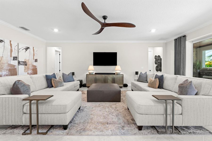 Furnished interior view inside a new home in Del Webb Tradition, Port St. Lucie (Image 18). Furnished interior view inside a new home in Del Webb Tradition, Port St. Lucie (Image 18).