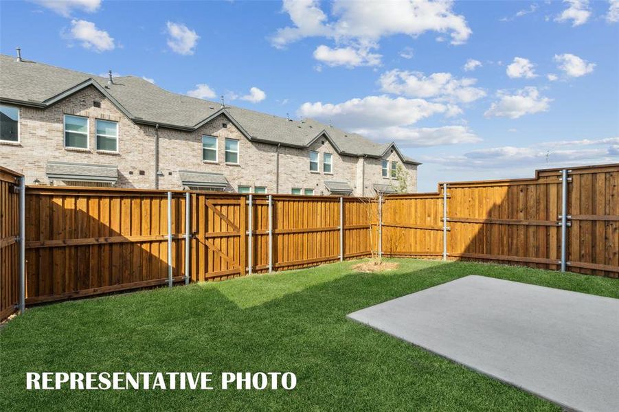 Our Finley plan features your own, fenced outdoor space! REPRESENTATIVE PHOTO Our Finley plan features your own, fenced outdoor space! REPRESENTATIVE PHOTO
