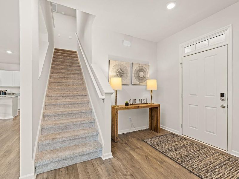 Furnished interior view inside a new home in Oaks at Cedar Grove, Fairburn (Image 11).