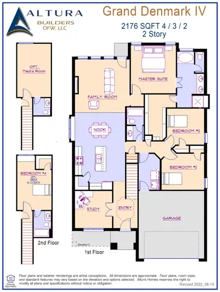 2D floor plan layout for the Grand Denmark IV by Altura Homes in Summerwood, Red Oak, TX (Image 3). 2D floor plan layout for the Grand Denmark IV by Altura Homes in Summerwood, Red Oak, TX (Image 3).