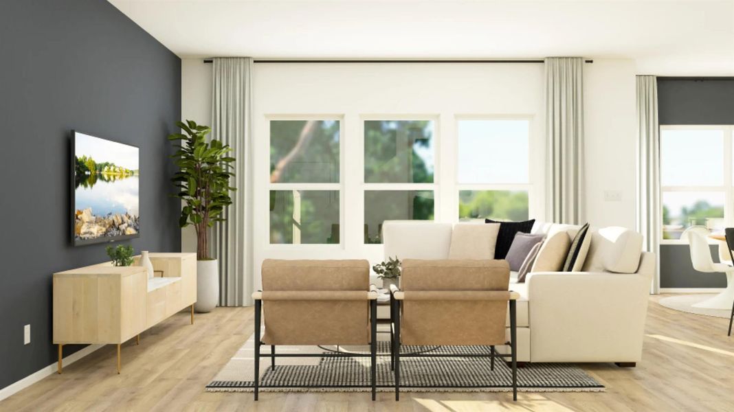 Furnished interior view inside a new home in Woodfield Preserve, Georgetown (Image 3). Furnished interior view inside a new home in Woodfield Preserve, Georgetown (Image 3).