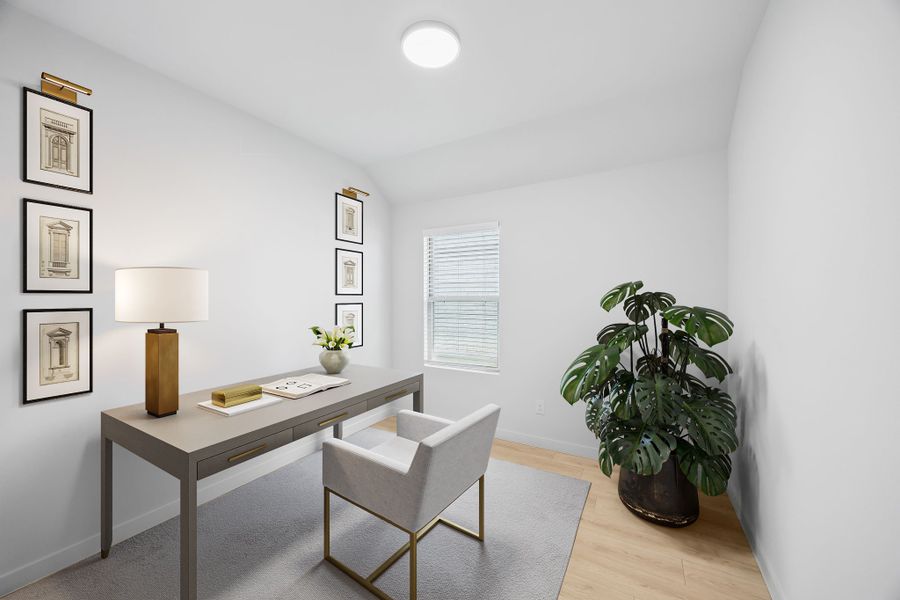 Study/ Home office in the Heisman home plan by Trophy Signature Homes – REPRESENTATIVE PHOTO Study/ Home office in the Heisman home plan by Trophy Signature Homes – REPRESENTATIVE PHOTO