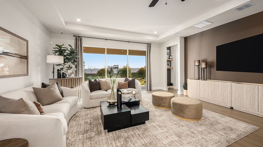 Representative furnished interior of a home built from the Longboat by Taylor Morrison in Center Lake Ranch Community Group Page, St. Cloud (Image 9).