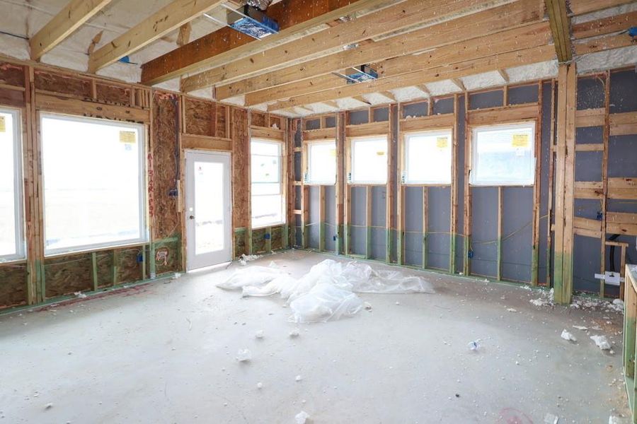 In-progress construction of a new home in The Grand Prairie 50’, Hockley, TX (Image 2).