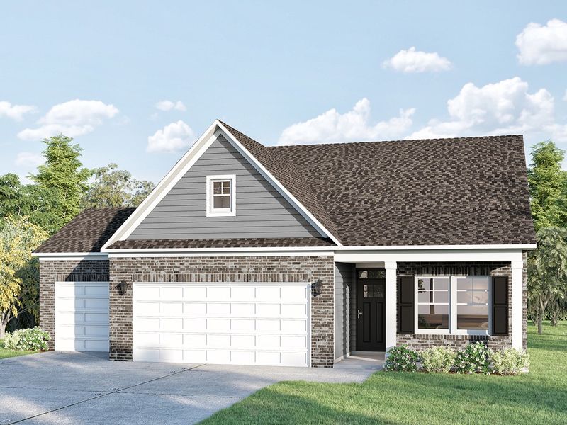 Elevation A4 - 3rd Car Garage & Extended Porch