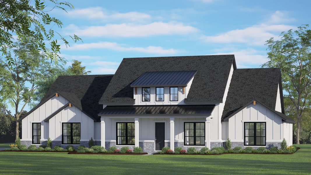 Elevation D with Stone | Concept 2915 at Hidden Creek Estates in Van Alstyne, TX by Landsea Homes