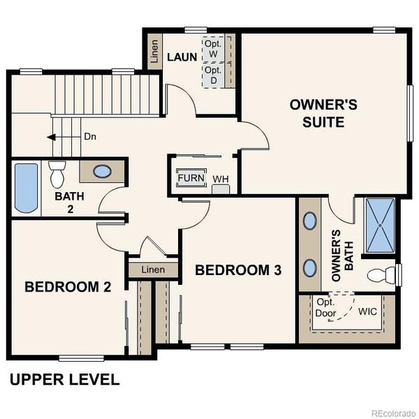 2D floor plan layout of this home in The Contemporary Collection at Windler, Aurora, CO (Image 3).