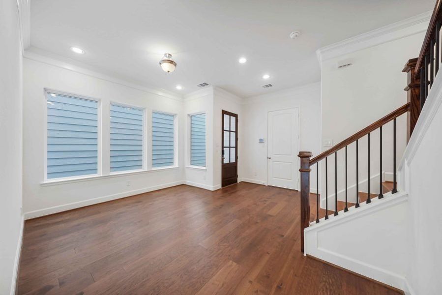 Representative unfurnished interior of a home built from the Amsterdam by Sandcastle Homes in Montrose, Houston (Image 15). Representative unfurnished interior of a home built from the Amsterdam by Sandcastle Homes in Montrose, Houston (Image 15).