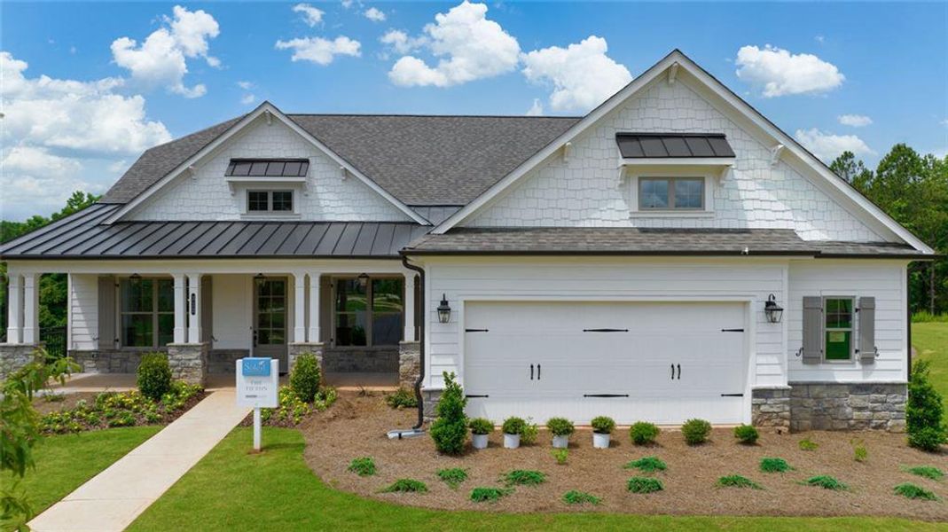 Front exterior of a new home in Soleil Belmont Park, Canton, GA, highlighting curb appeal (Image 4). Front exterior of a new home in Soleil Belmont Park, Canton, GA, highlighting curb appeal (Image 4).