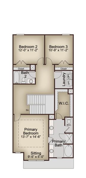 2D floor plan layout for the Geneva by McKinley Homes in Somerset at Riverbrook, Gainesville, GA (Image 4).