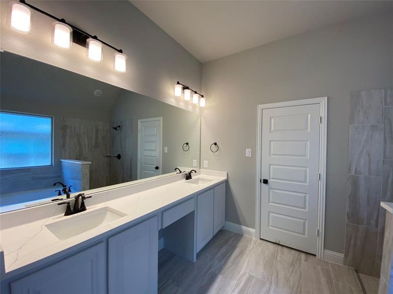 Master bath has large vanity with dual sinks & ORB fixtures Master bath has large vanity with dual sinks & ORB fixtures