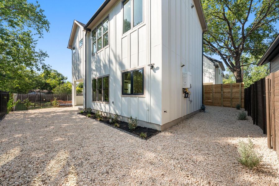 Exterior details and patio area of a home in , Austin (Image 28). Exterior details and patio area of a home in , Austin (Image 28).