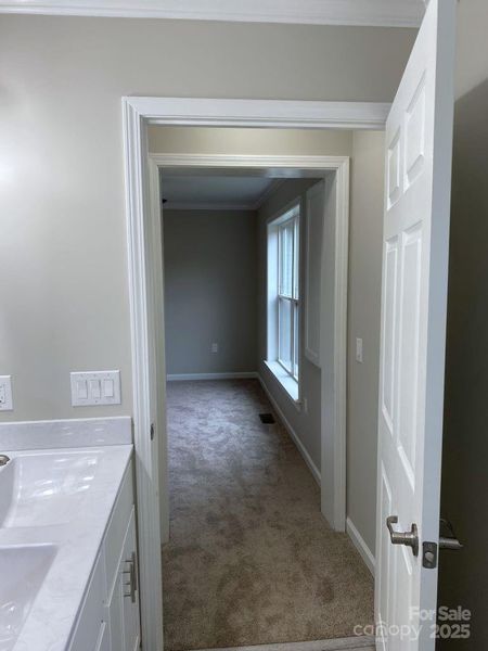 PRIMARY BATHROOM LOOKING TOWARDS BEDROOM