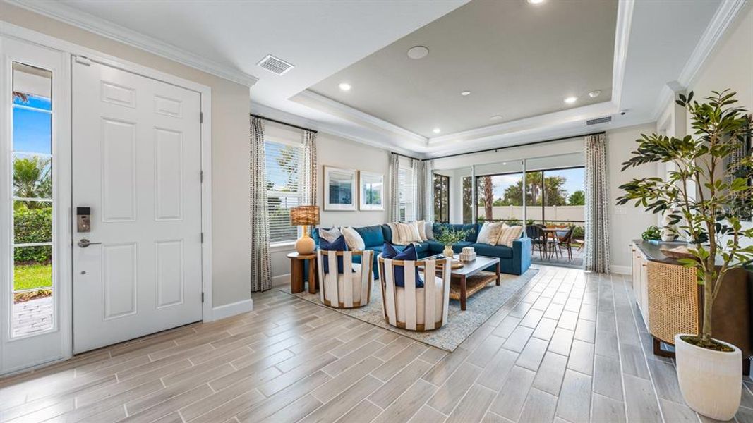 Furnished interior view inside a new home in Esplanade at Wiregrass Ranch, Wesley Chapel (Image 40).