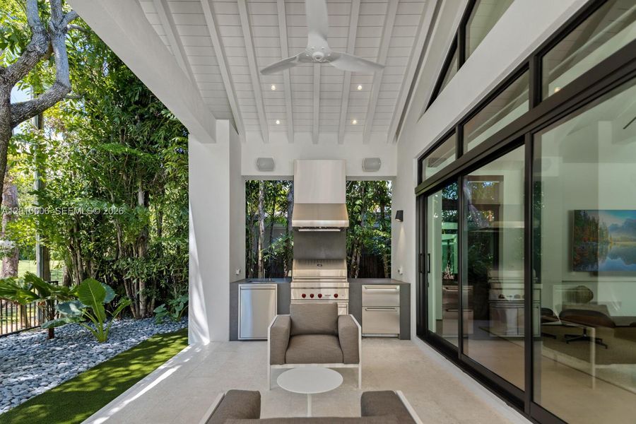 Exterior details and patio area of a home in , Coral Gables (Image 26).