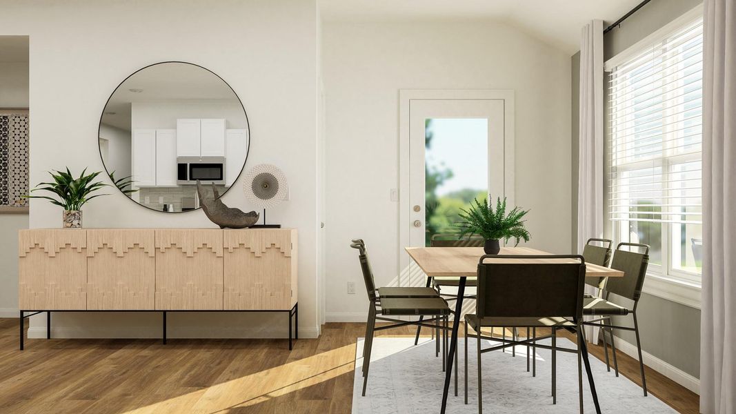 Furnished interior view inside a new home in Meadowlark Preserve: Claremont Collection, Pflugerville (Image 5). Furnished interior view inside a new home in Meadowlark Preserve: Claremont Collection, Pflugerville (Image 5).