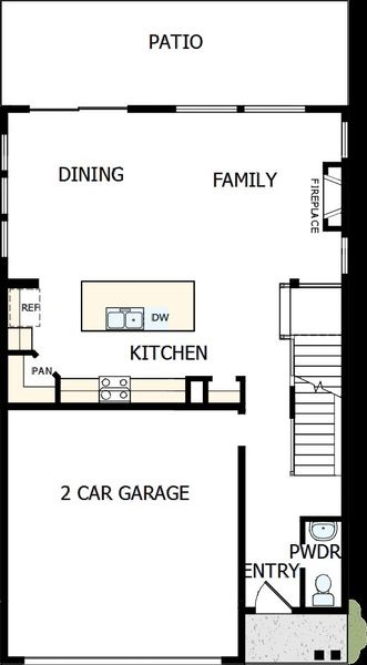 2D floor plan layout of this home in Trailside at Cottonwood Creek, Colorado Springs, CO (Image 5).