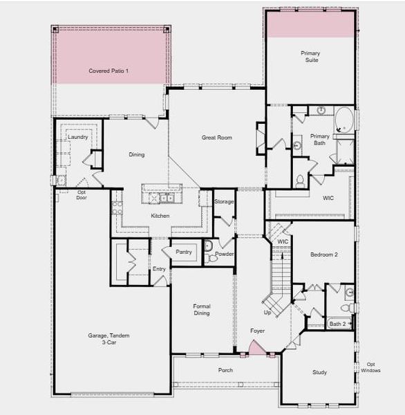 Additional highlights include: media room added upstairs, expansive covered back patio, 42" front entry door, and an extended primary suite.