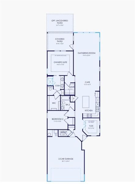 2D floor plan layout of this home in Del Webb at Lake Oconee, Greensboro, GA (Image 4).