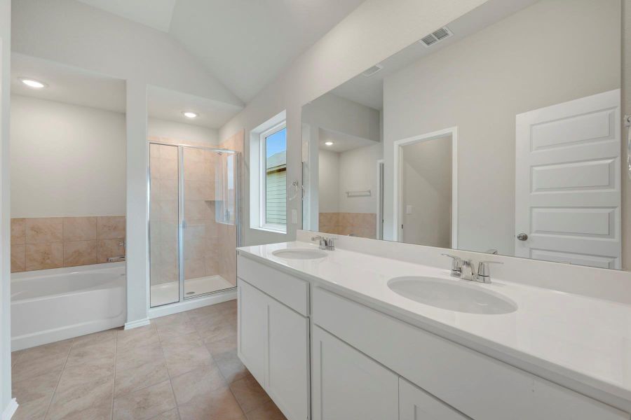 Furnished interior view inside a new home in Cascades at Onion Creek, Austin (Image 10). Furnished interior view inside a new home in Cascades at Onion Creek, Austin (Image 10).