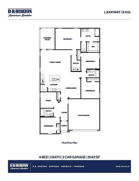 2D floor plan layout of this home in New Waverly Station, New Waverly, TX (Image 3).