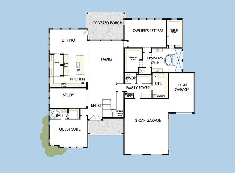 2D floor plan layout for the The Braywood by David Weekley Homes in Northshore at Lakewood Village - Estate Series, Lakewood Village, TX (Image 4). 2D floor plan layout for the The Braywood by David Weekley Homes in Northshore at Lakewood Village - Estate Series, Lakewood Village, TX (Image 4).