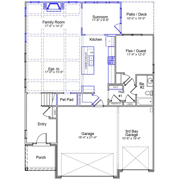 2D floor plan layout of this home in Lilah Grove, Summerfield, NC (Image 3).