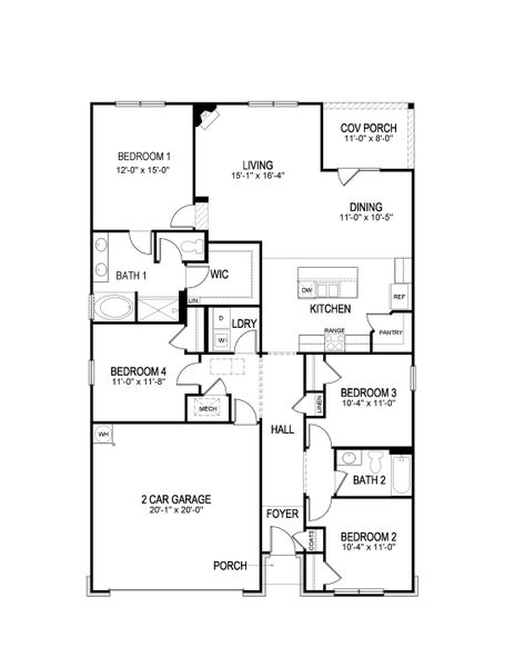 2D floor plan layout for the Cali by D.R. Horton in Parkside at Carter Grove, Cartersville, GA (Image 4). 2D floor plan layout for the Cali by D.R. Horton in Parkside at Carter Grove, Cartersville, GA (Image 4).