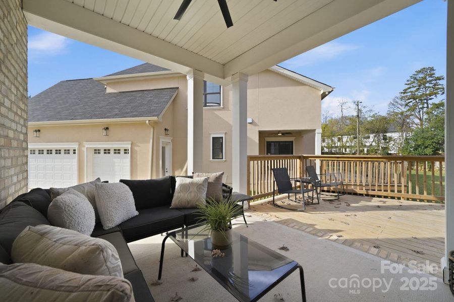Deck and patio transition to yard — seamless indoor/outdoor flow. Deck and patio transition to yard — seamless indoor/outdoor flow.