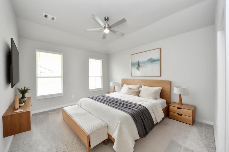 Virtually Staged - Primary Bedroom. Virtually Staged - Primary Bedroom.