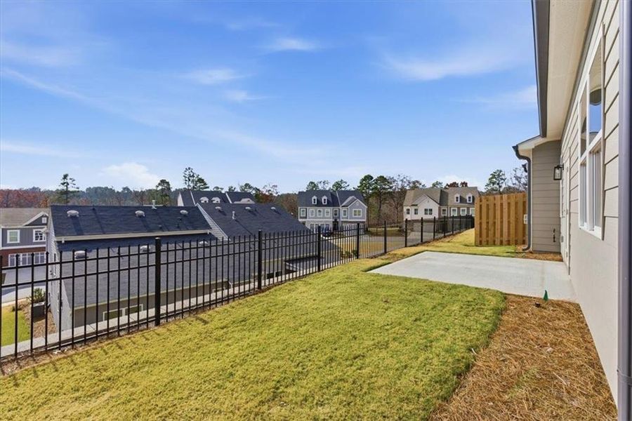 Exterior details and patio area of a home in Lakeside at Great Sky, Canton (Image 4).