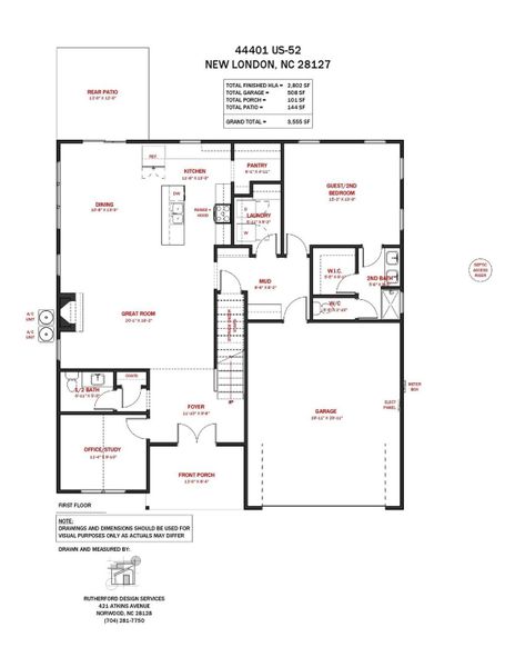 2D floor plan layout of this home in , Richfield, NC (Image 3).