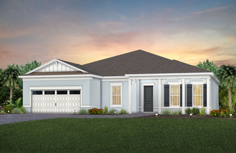 Representative exterior photo of a completed home built from the Stardom by Del Webb in Del Webb at Viera, Melbourne, FL (Image 15). Representative exterior photo of a completed home built from the Stardom by Del Webb in Del Webb at Viera, Melbourne, FL (Image 15).