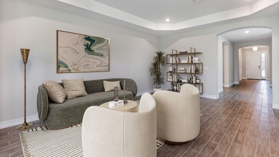 Furnished interior view inside a new home in Coral Bay - Express & Tradition, North Fort Myers (Image 7).