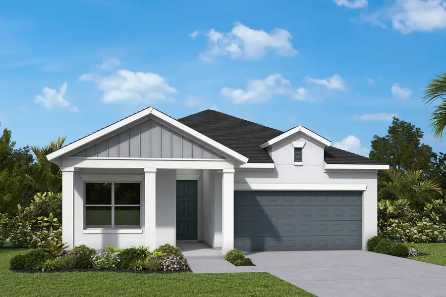 Representative exterior photo of a completed home built from the The Sanborn by David Weekley Homes in Soleta at Starkey Ranch – Traditional Series, Odessa, FL (Image 2). Representative exterior photo of a completed home built from the The Sanborn by David Weekley Homes in Soleta at Starkey Ranch – Traditional Series, Odessa, FL (Image 2).