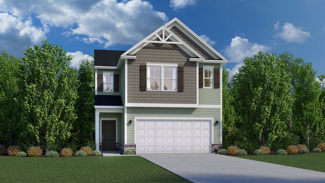 Front exterior of a new home in Hitchcock Preserve, Aiken, SC, highlighting curb appeal (Image 2). Front exterior of a new home in Hitchcock Preserve, Aiken, SC, highlighting curb appeal (Image 2).