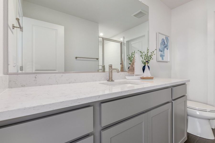 Furnished interior view inside a new home in The Commons at Victory Ridge, Colorado Springs (Image 31).