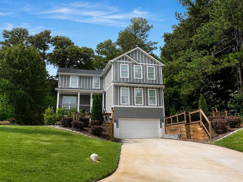 Front exterior of a new home in , Atlanta, GA, highlighting curb appeal (Image 9). Front exterior of a new home in , Atlanta, GA, highlighting curb appeal (Image 9).