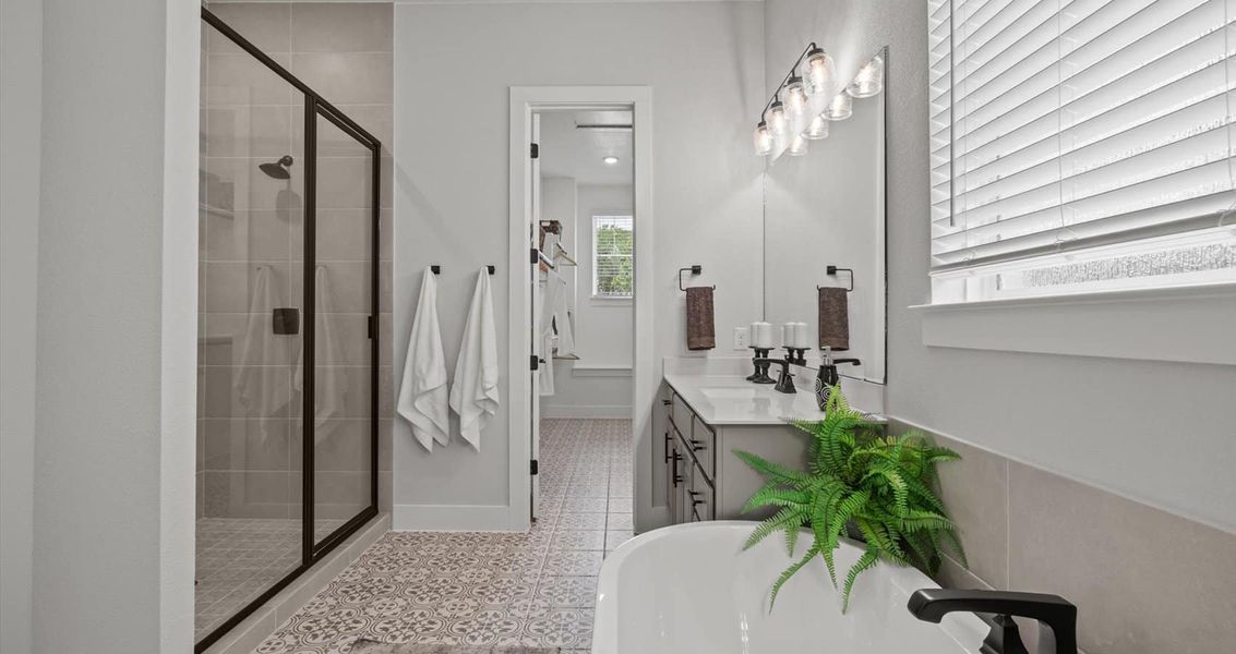 Furnished interior view inside a new home in 6 Creeks, Kyle (Image 13).