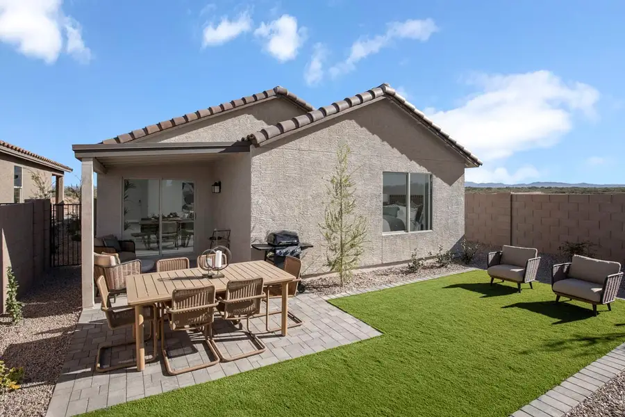 Representative exterior details of a home built from the 1383 Modeled by KB Home in Mirador Ridge Blossom, Tucson (Image 3).