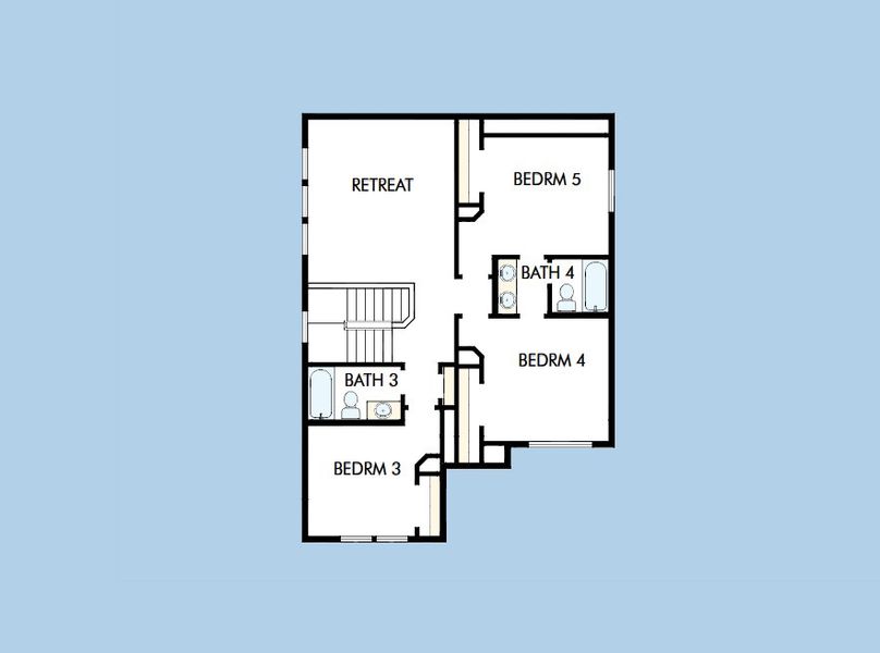 2D floor plan layout for the The Constellation by David Weekley Homes in Edgewater Classic Series, Royse City, TX (Image 6). 2D floor plan layout for the The Constellation by David Weekley Homes in Edgewater Classic Series, Royse City, TX (Image 6).