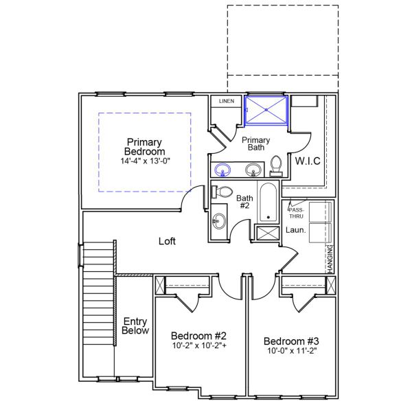 2D floor plan layout of this home in Landmark Commons, Boiling Springs, SC (Image 4).