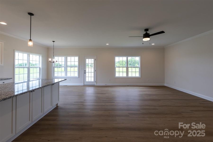 open kitchen great room area