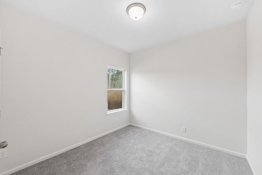 The Cardinal II- Bedroom 3. Photos of home shown are for illustration only; actual features, colors, and upgrades may vary.